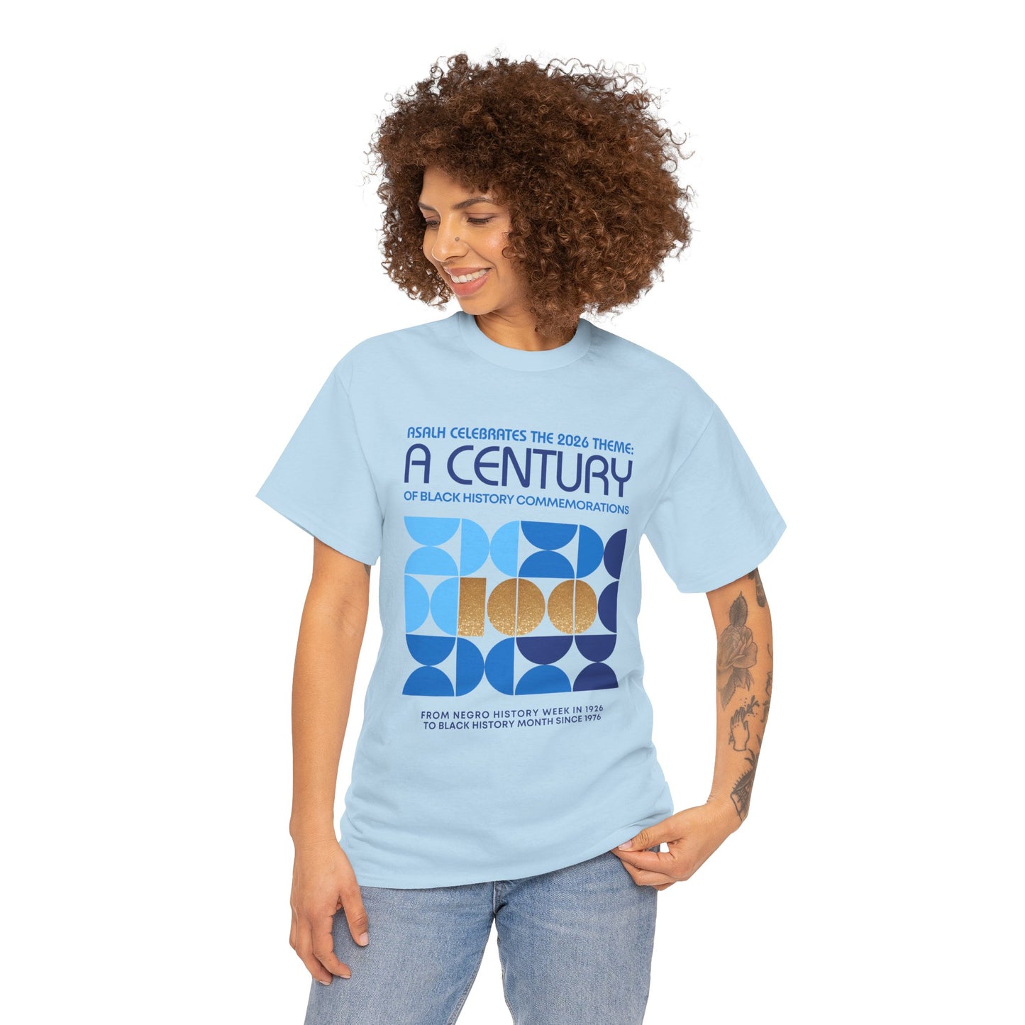 Celebrate A Century of Black History Commemorations Blue Tee