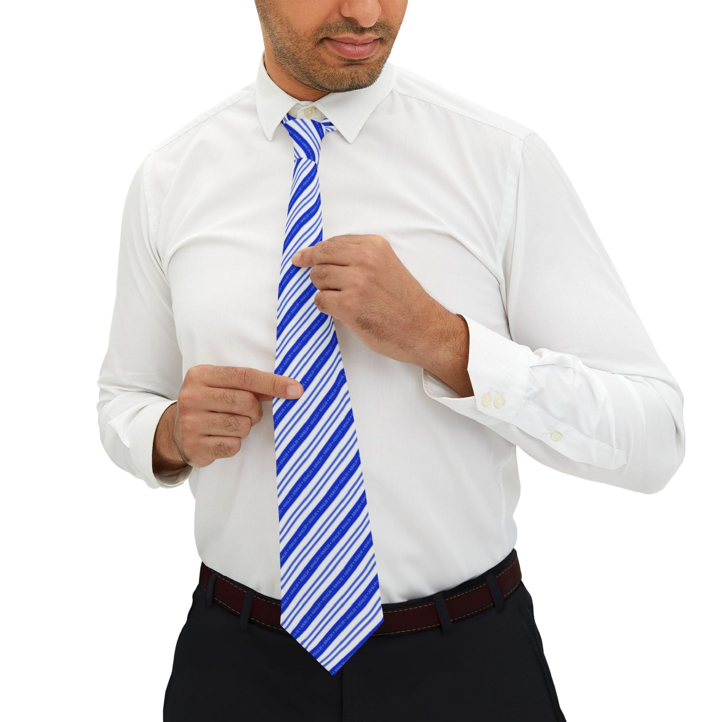 ASALH Blue & White Striped Necktie