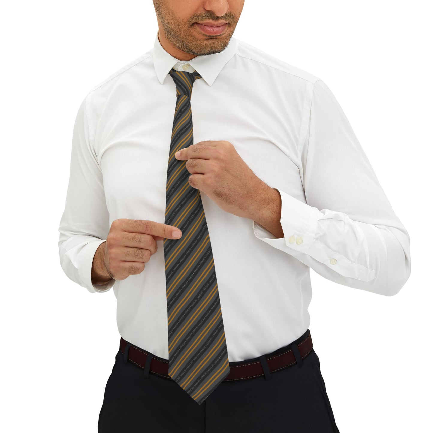 ASALH Black & Gold Striped Necktie